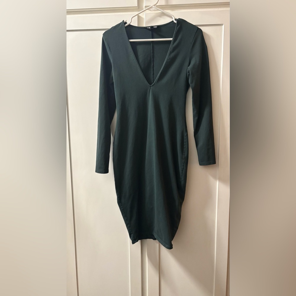 Express green knee length dress